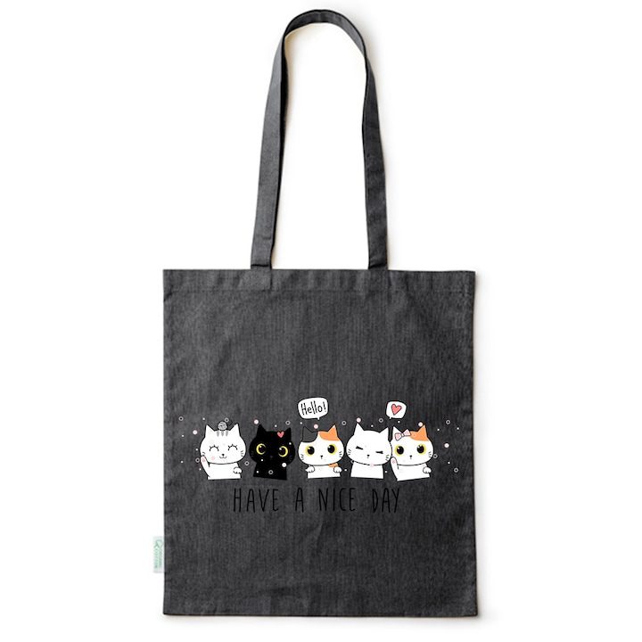 Intelli® Екологична памучна пазарска чанта Sacosa с дълги дръжки