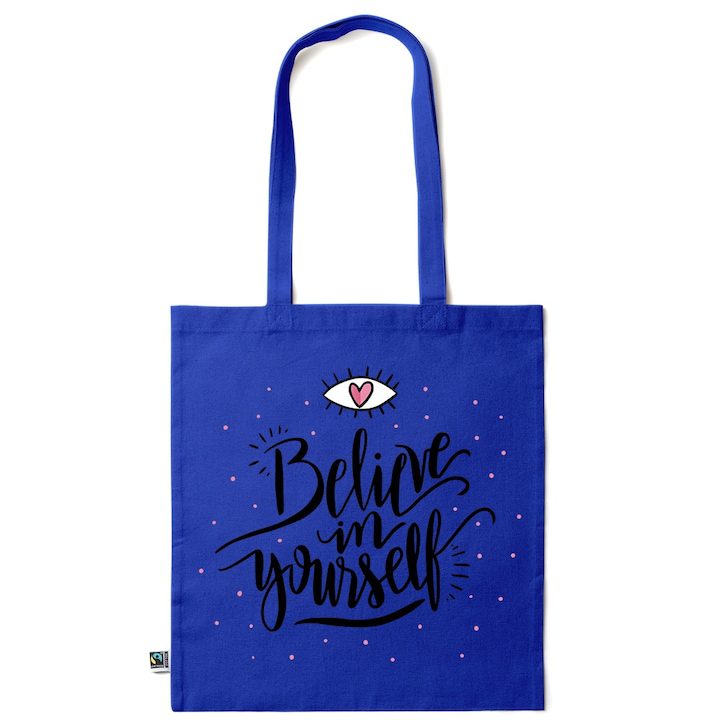 Intelli® Памучна еко чанта за пазаруване Sacosa с дълги дръжки