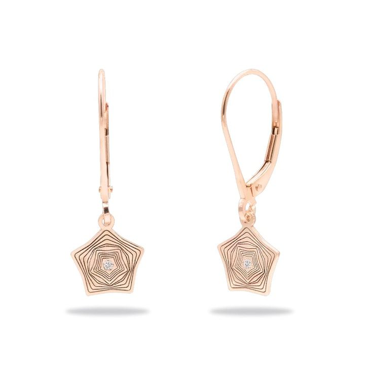 Обеци със сигурна закопчалка NORTHERN LIGHTS с естествени диаманти