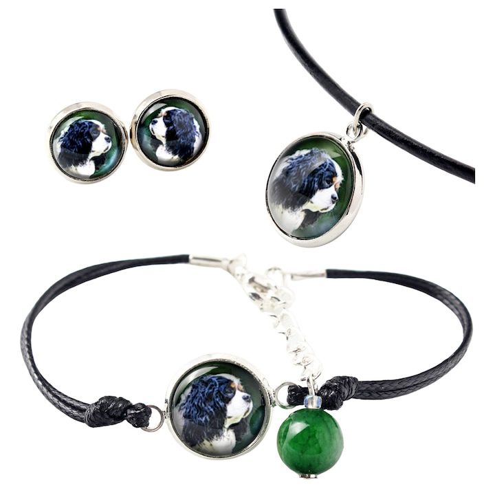 Персонализиран комплект бижута с Кавалер Кинг Чарлз шпаньол